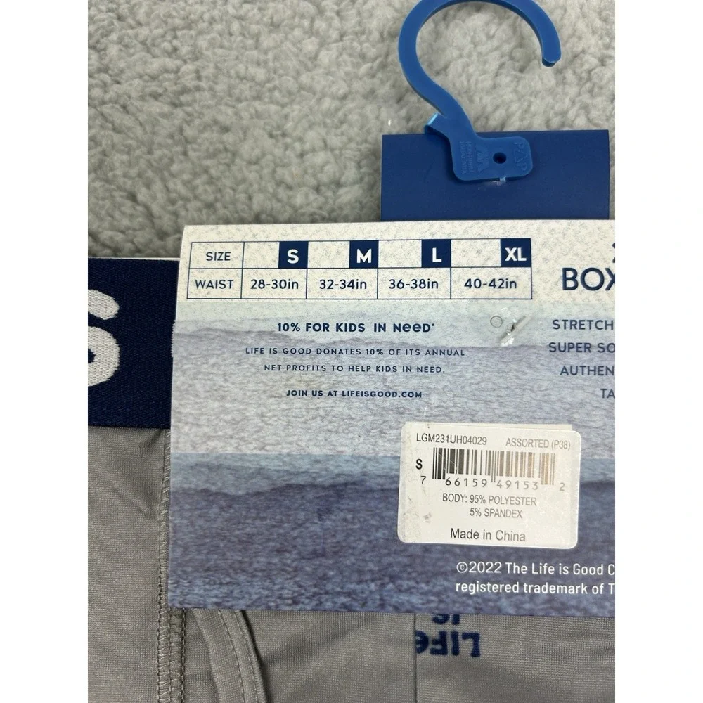 Life is Good 2-Pack Boxer Briefs With Fly Pouch Mens Size Small Red Blue Grey